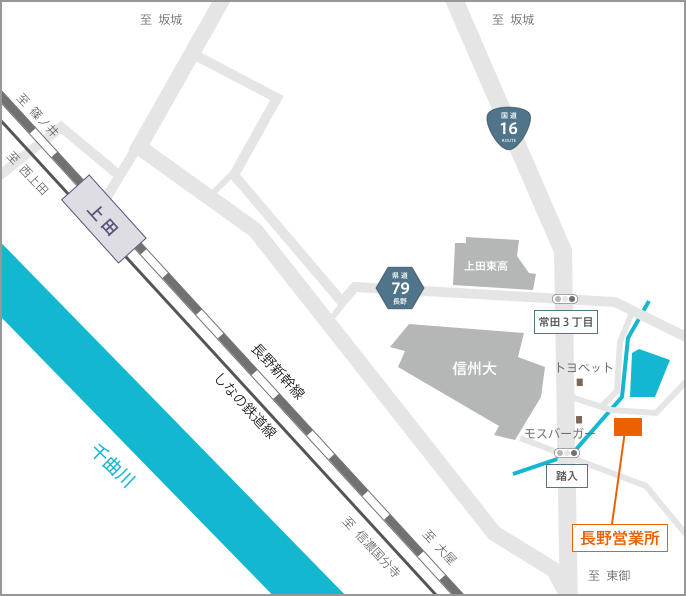 【地図】長野営業所