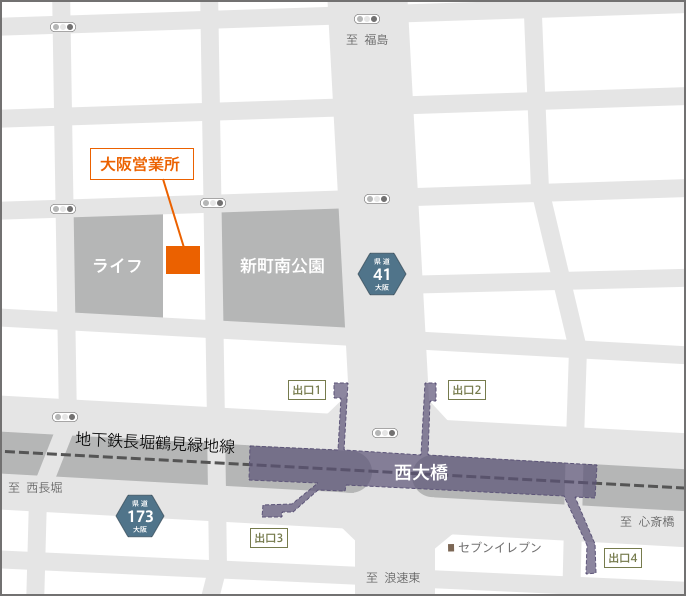 【地図】大阪営業所