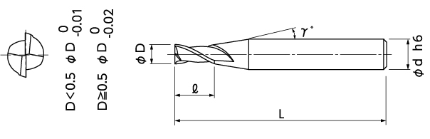 直輸入品激安 日進工具 無限コーティング 刃径表示 2枚刃エンドミル MSE230M D2X5